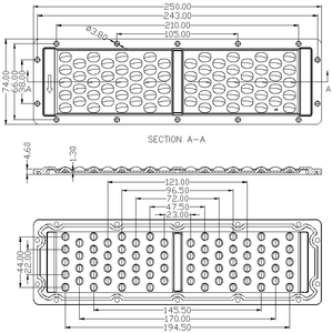 250x74-72H1 Street Light Lens-60×150°